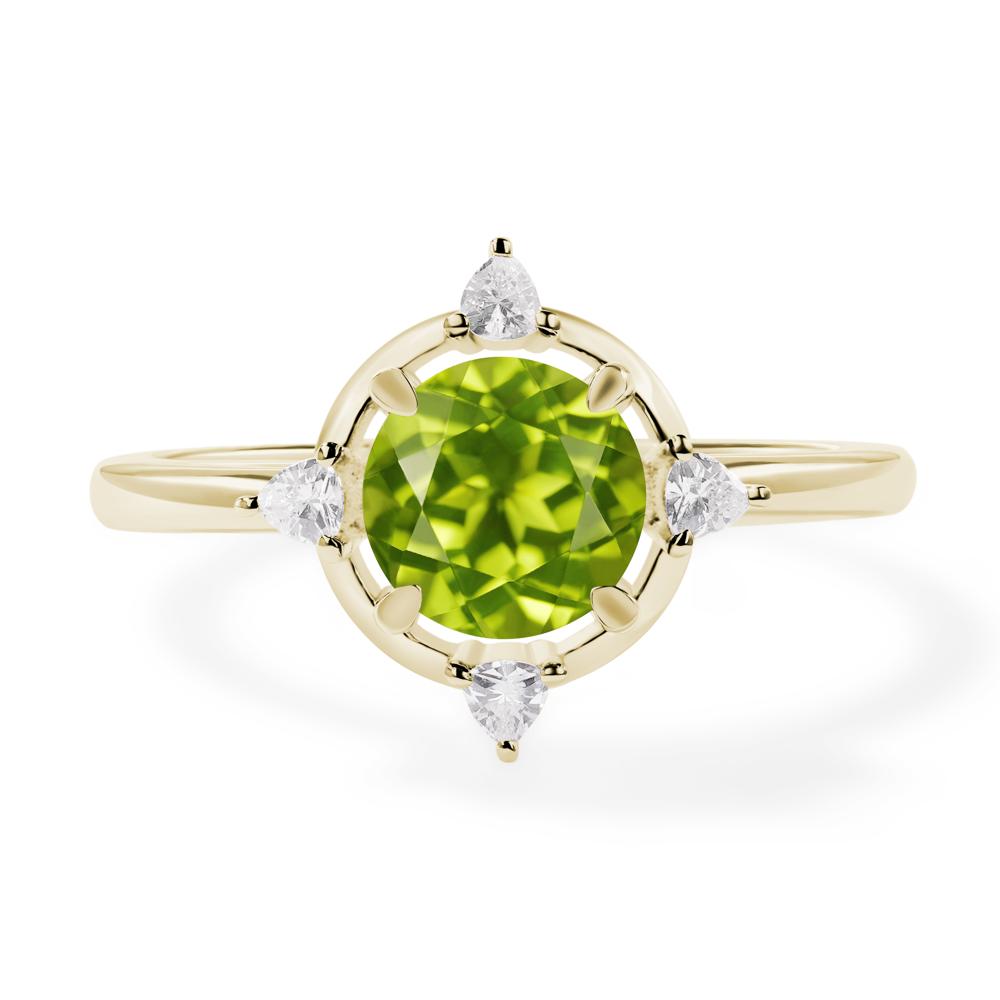 1.41 Carat Natural Peridot Sterling Silver Ring – Flower & Leaf Vintage Design, Size 6, .925 Silver Jewelry