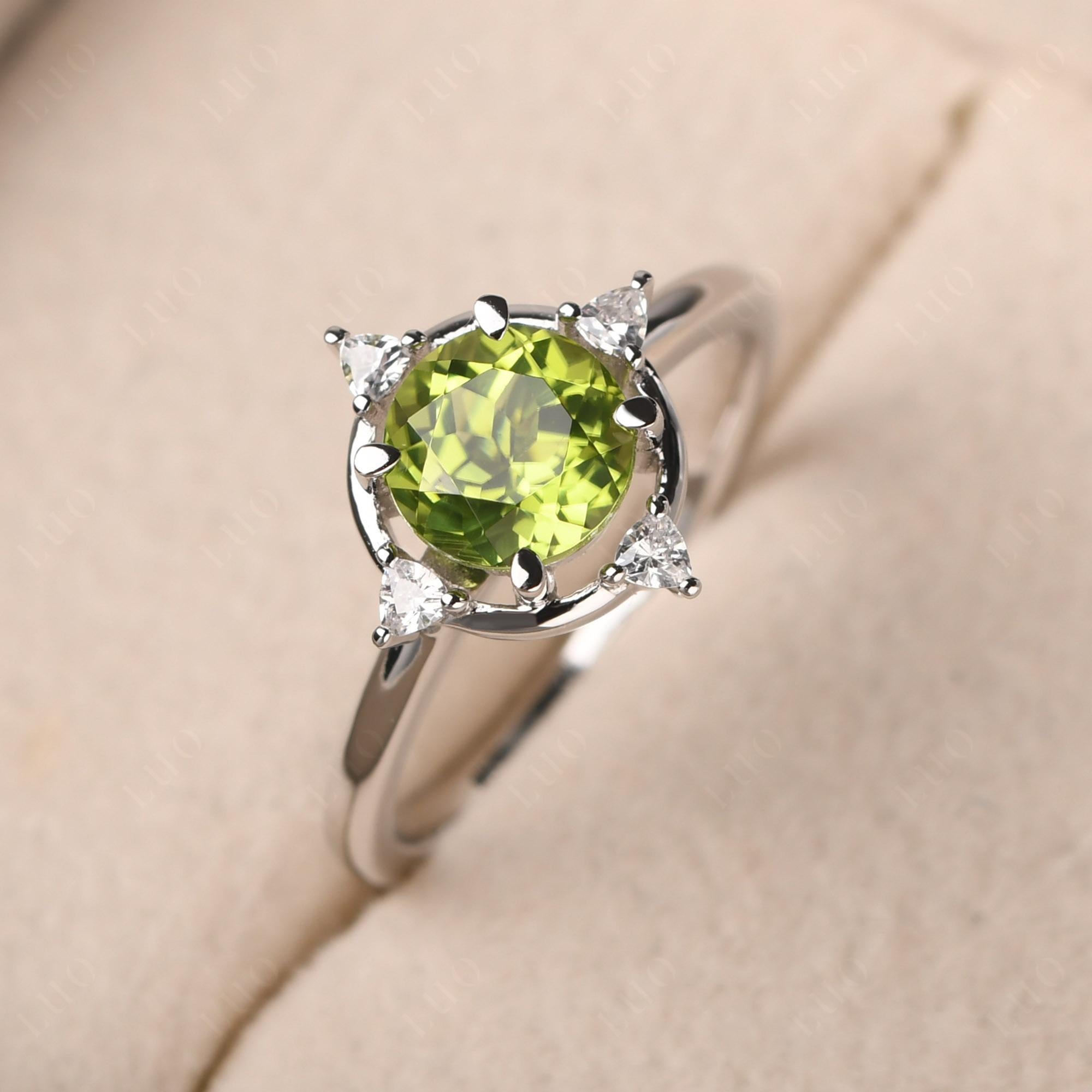 Peridot North Star Engagement Ring - LUO Jewelry