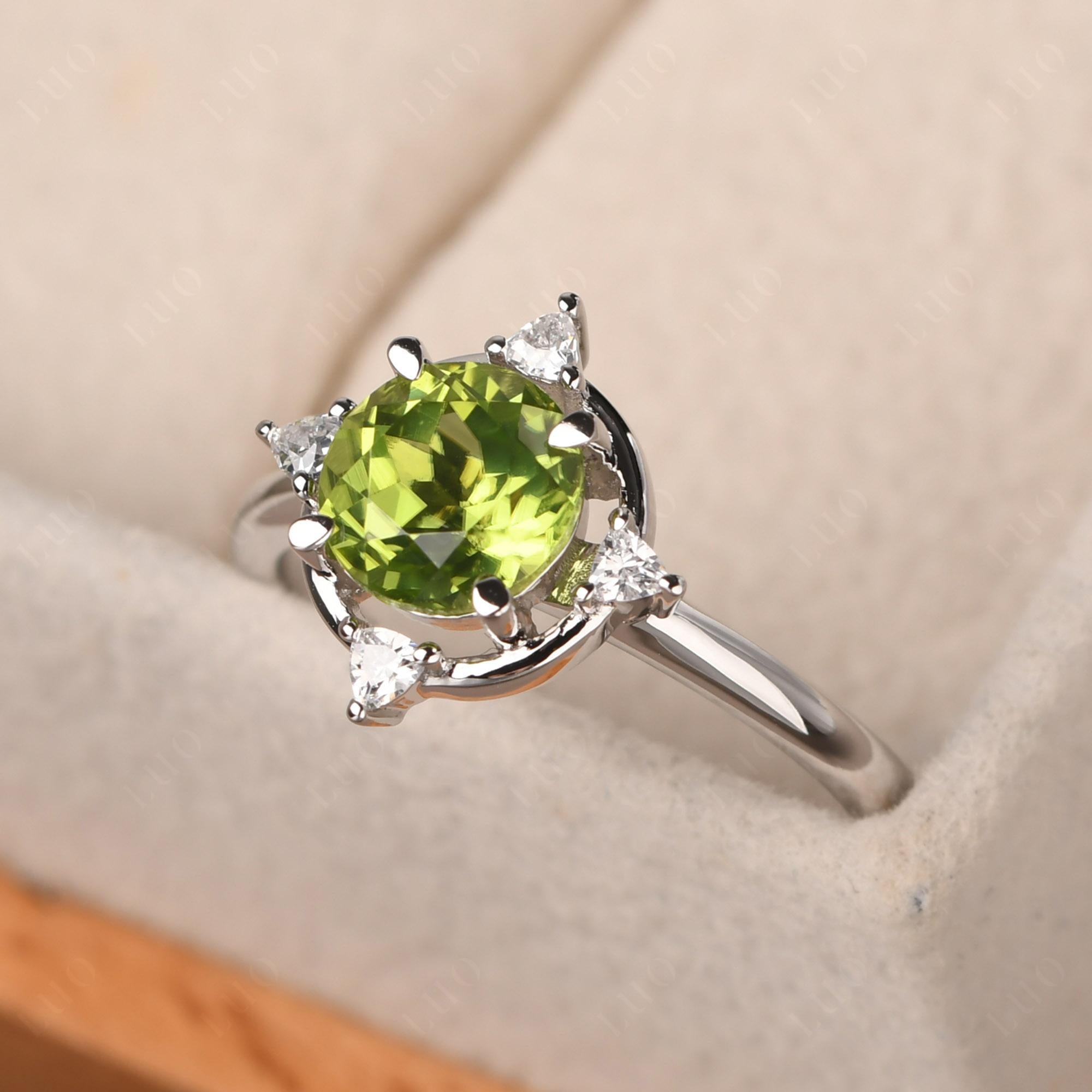 Peridot North Star Engagement Ring - LUO Jewelry