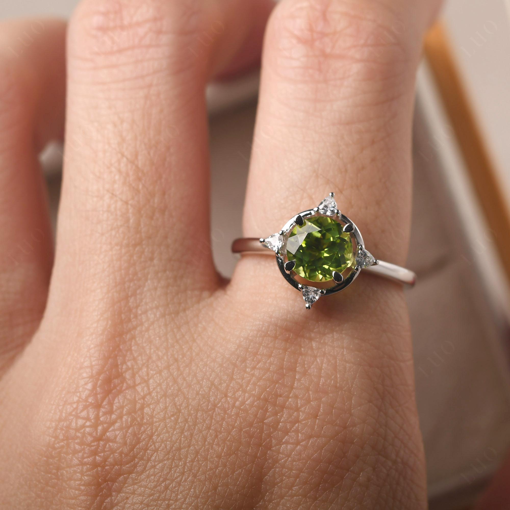 Peridot North Star Engagement Ring - LUO Jewelry