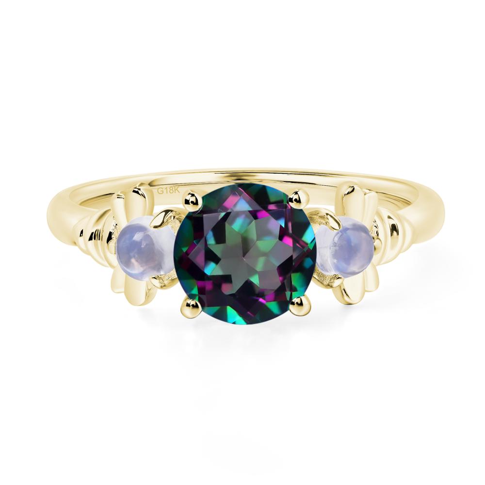 Moonstone and Mystic Topaz Bee Ring - LUO Jewelry #metal_18k yellow gold