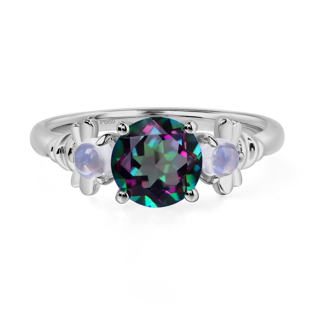 Moonstone and Mystic Topaz Bee Ring - LUO Jewelry #metal_platinum