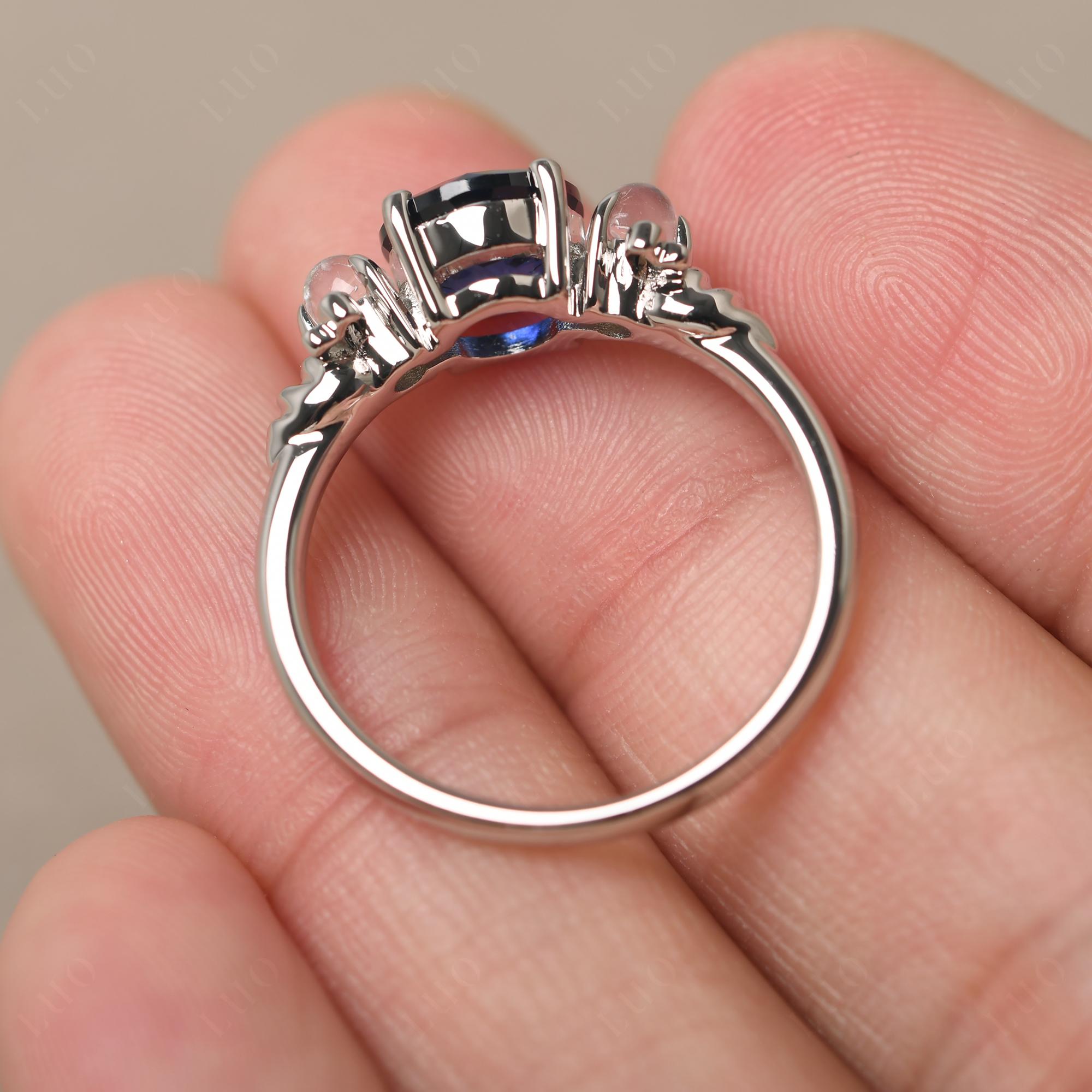 Moonstone and Sapphire Bee Ring - LUO Jewelry