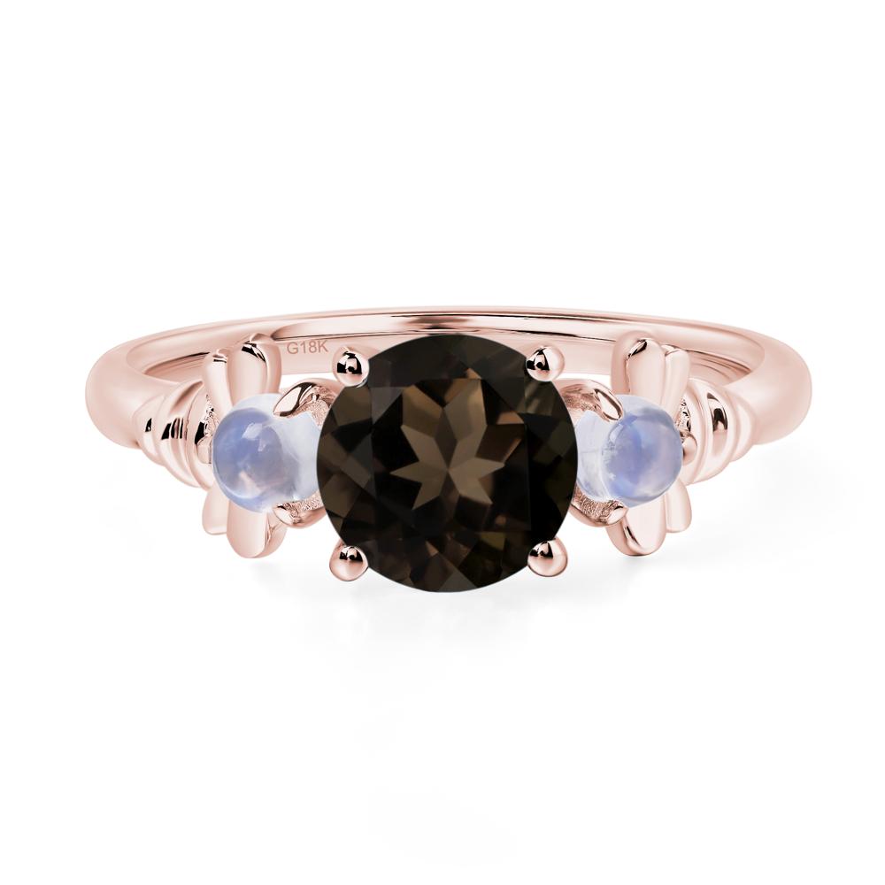 Moonstone and Smoky Quartz Bee Ring - LUO Jewelry #metal_18k rose gold