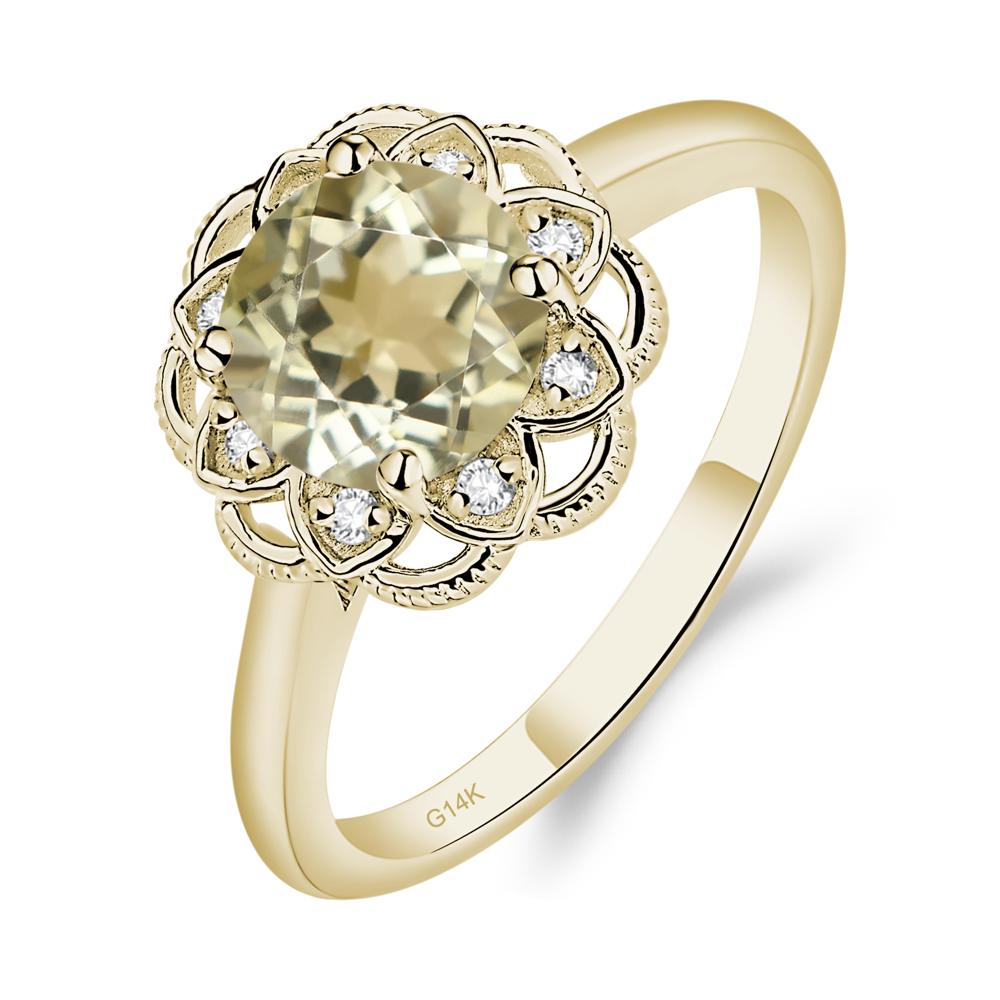 Lemon Quartz Vintage Inspired Filigree Ring - LUO Jewelry #metal_14k yellow gold