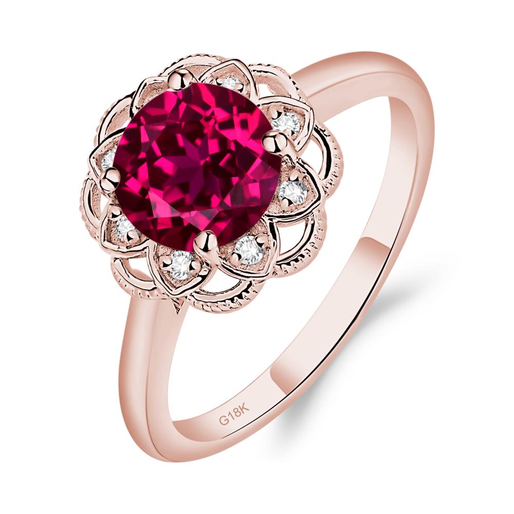 Ruby Vintage Inspired Filigree Ring - LUO Jewelry #metal_18k rose gold