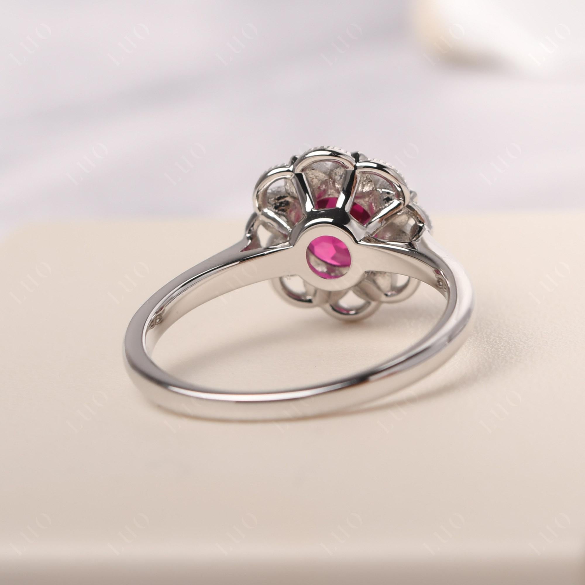 Ruby Vintage Inspired Filigree Ring - LUO Jewelry