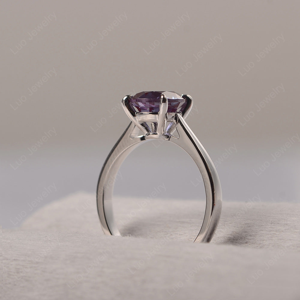Alexandrite Cathedral Solitaire Engagement Ring - LUO Jewelry