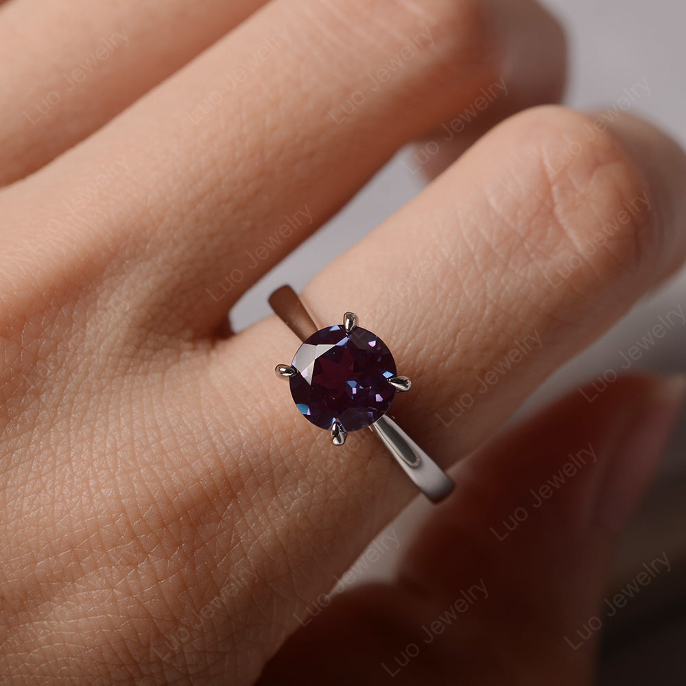 Alexandrite Cathedral Solitaire Engagement Ring - LUO Jewelry