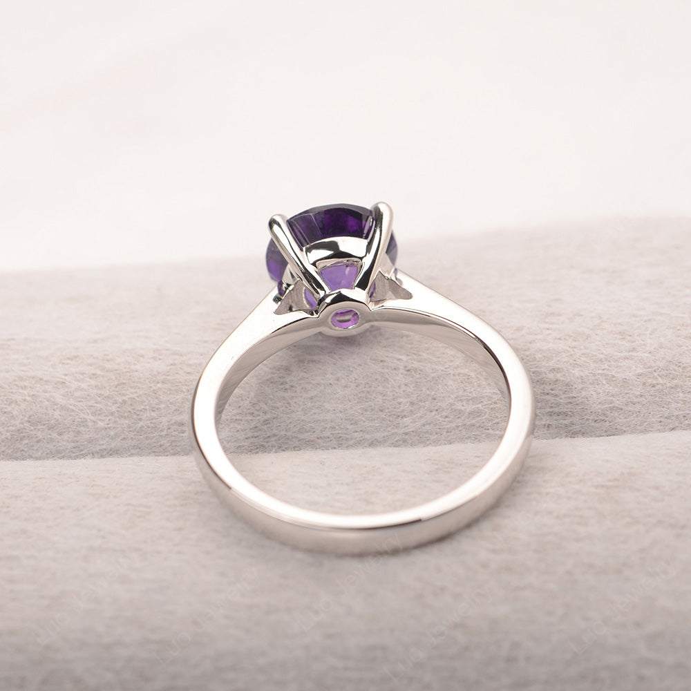 Amethyst Cathedral Solitaire Engagement Ring - LUO Jewelry