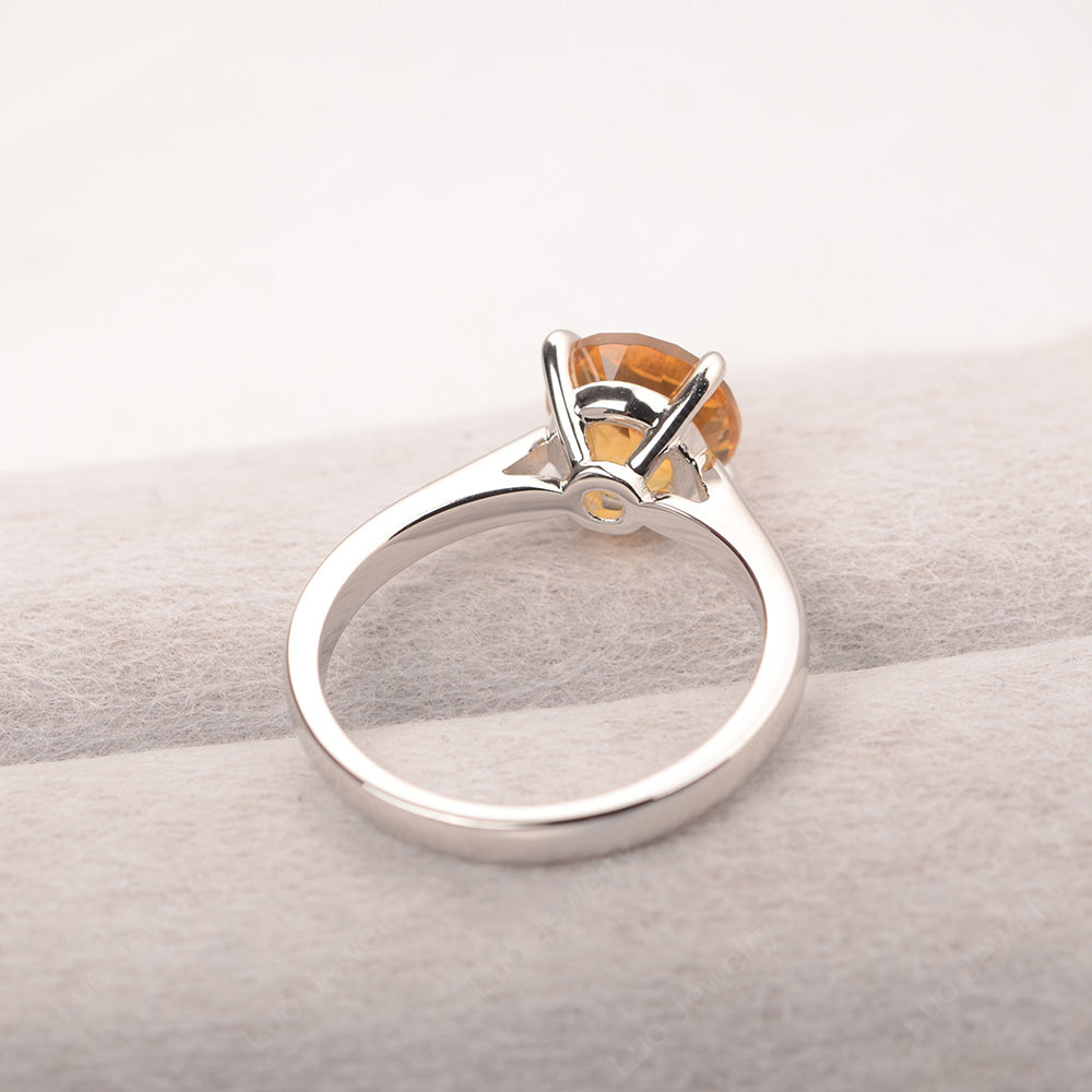 Citrine Cathedral Solitaire Engagement Ring - LUO Jewelry
