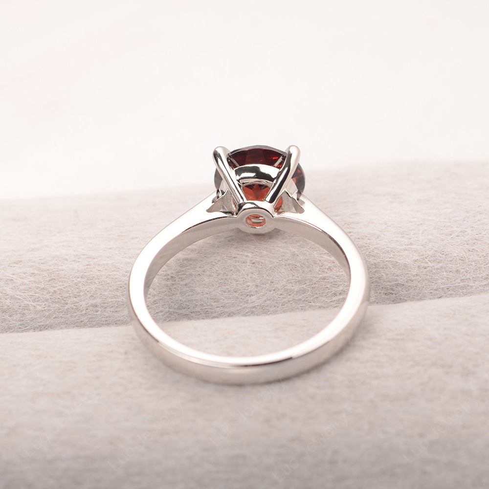Garnet Cathedral Solitaire Engagement Ring - LUO Jewelry