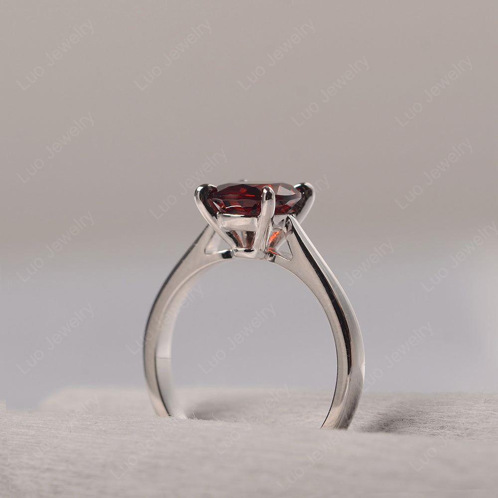 Garnet Cathedral Solitaire Engagement Ring - LUO Jewelry