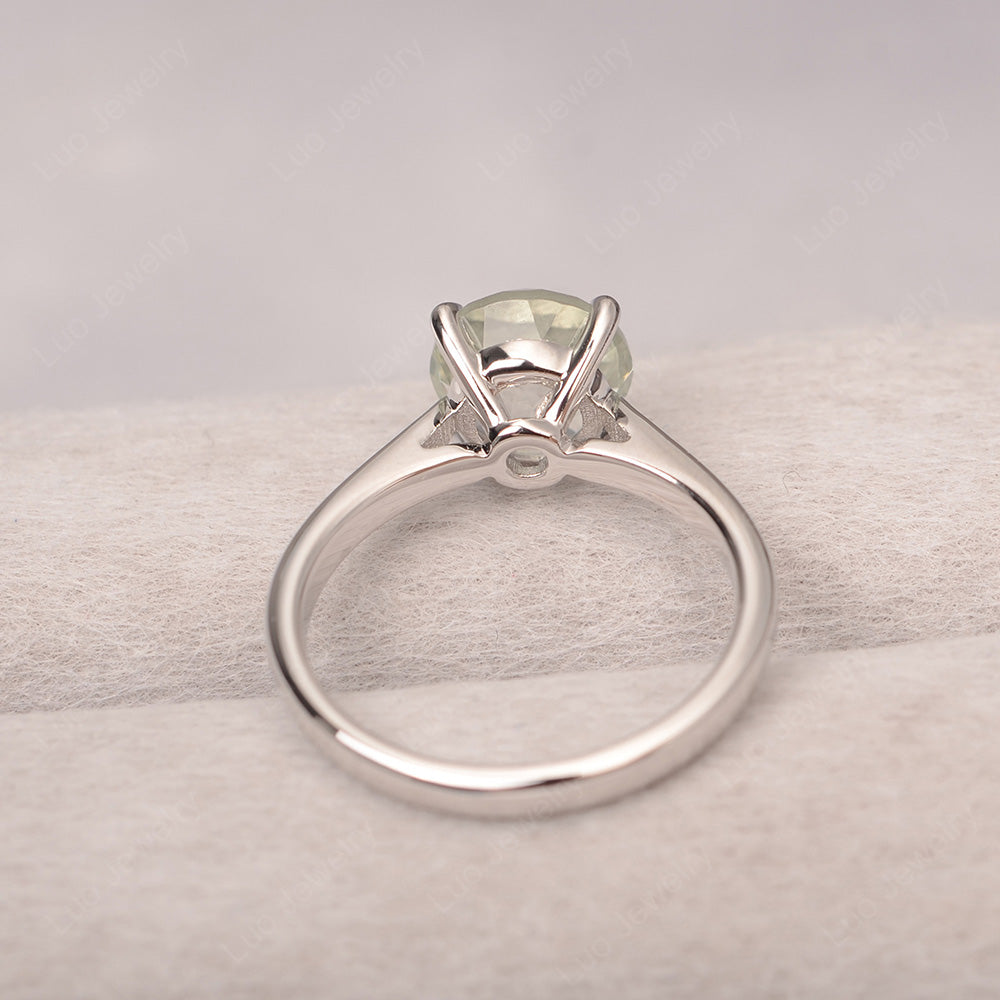Green Amethyst Cathedral Solitaire Engagement Ring - LUO Jewelry
