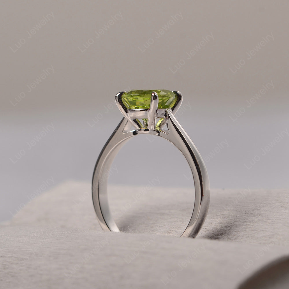 Peridot Cathedral Solitaire Engagement Ring - LUO Jewelry