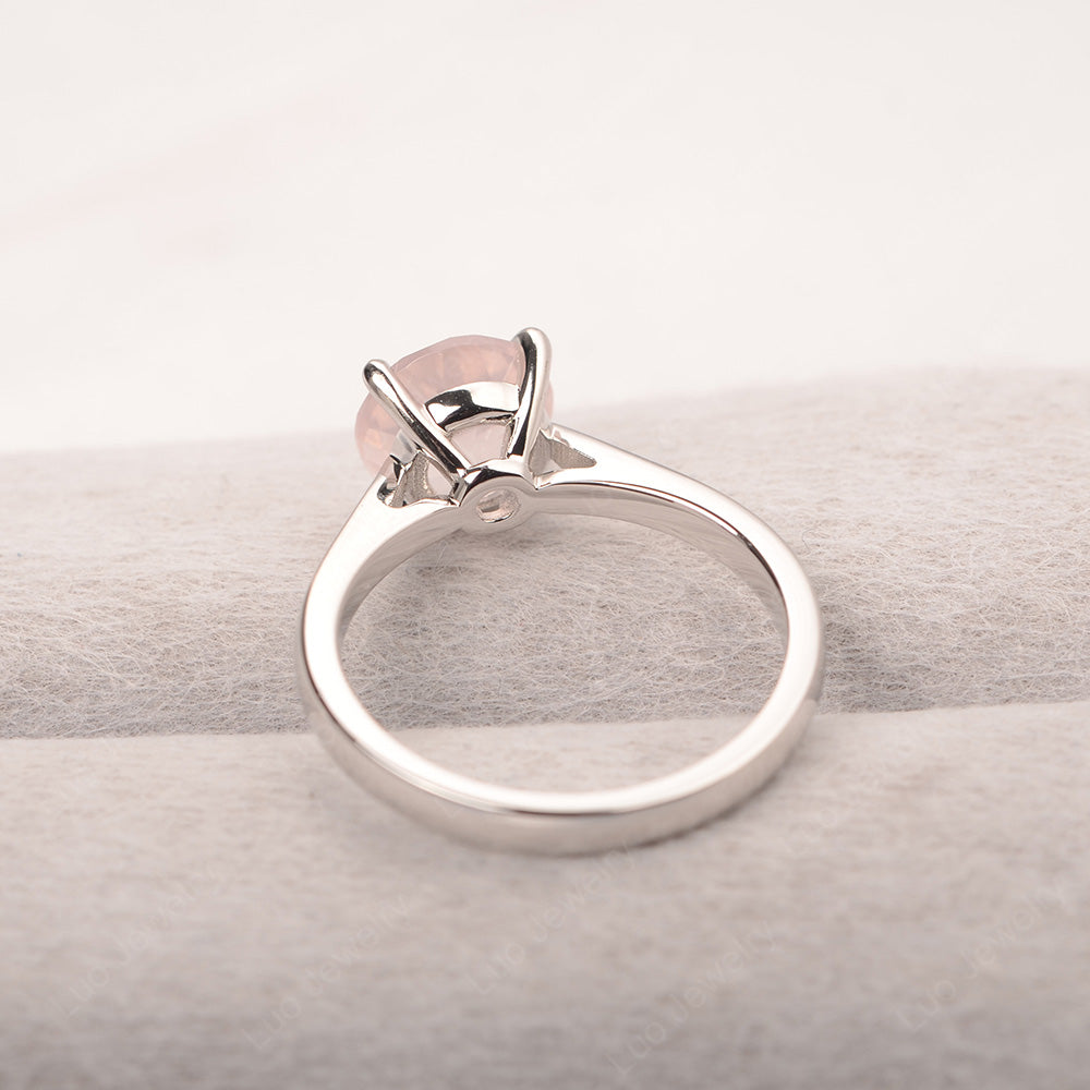 Rose Quartz Cathedral Solitaire Engagement Ring - LUO Jewelry