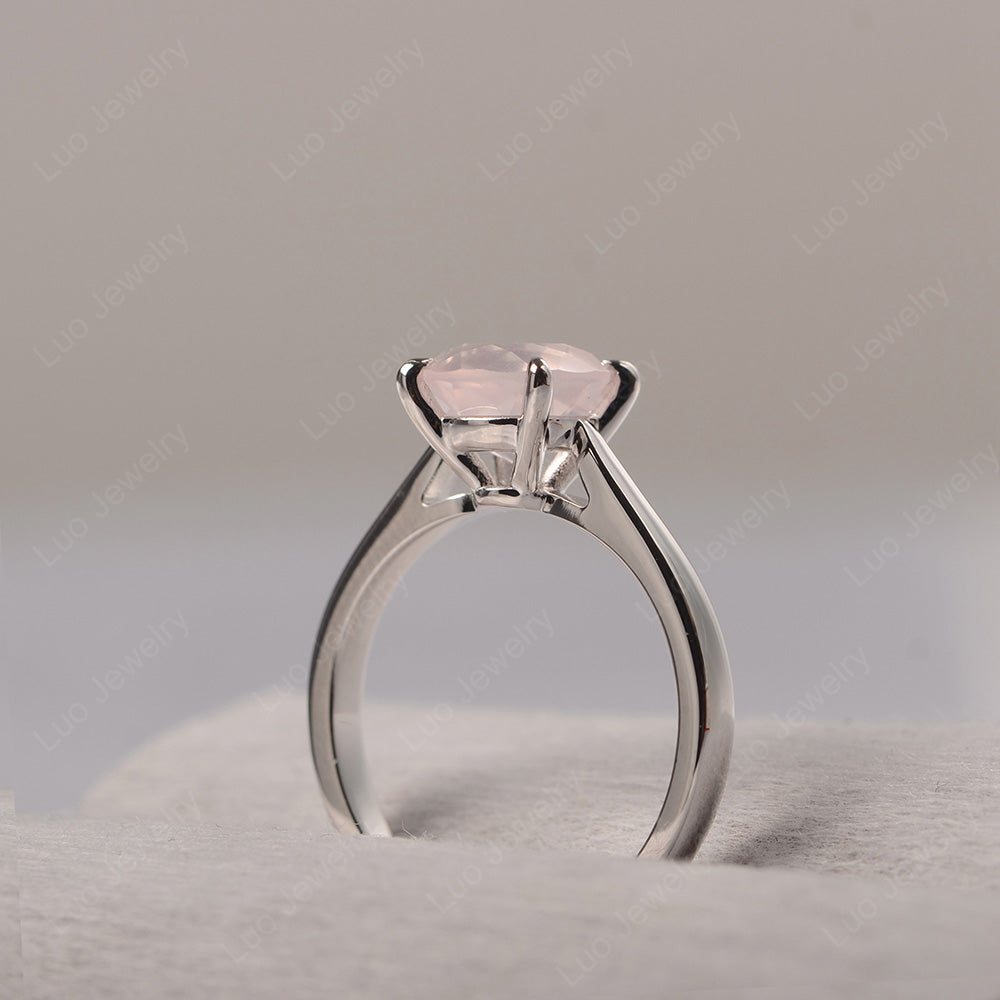 Rose Quartz Cathedral Solitaire Engagement Ring - LUO Jewelry