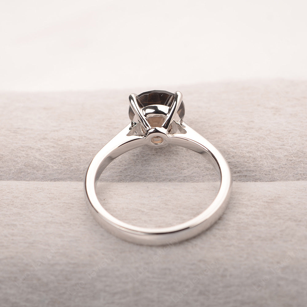 Smoky Quartz Cathedral Solitaire Engagement Ring - LUO Jewelry