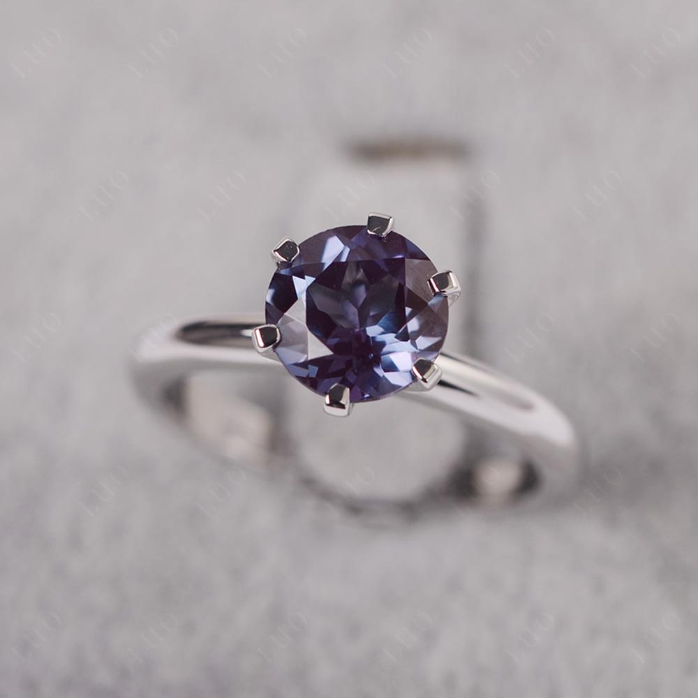 Lab Created Alexandrite Cathedral Engagement Ring - LUO Jewelry