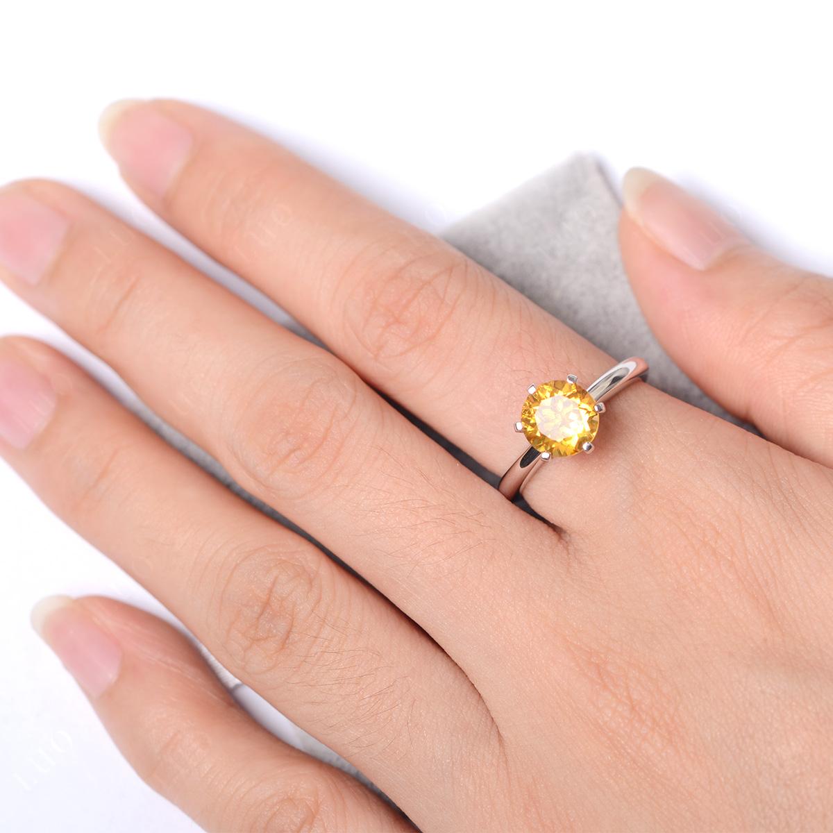 Citrine Cathedral Engagement Ring - LUO Jewelry