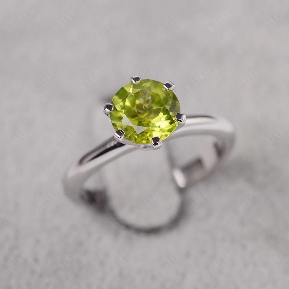 Peridot Cathedral Engagement Ring - LUO Jewelry