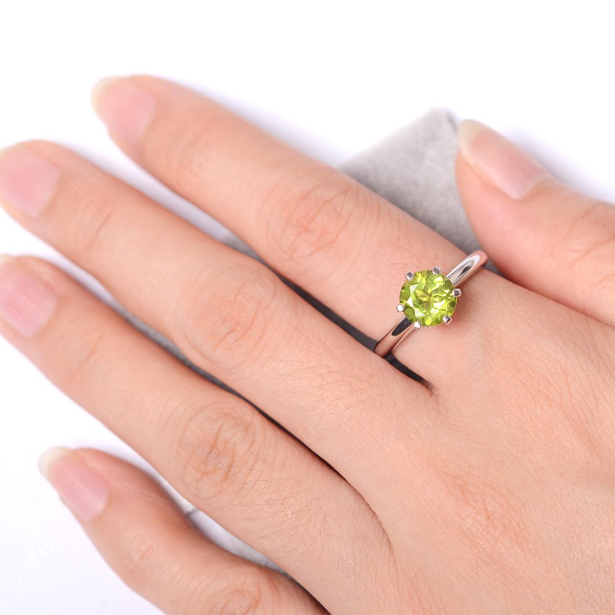 Peridot Cathedral Engagement Ring - LUO Jewelry