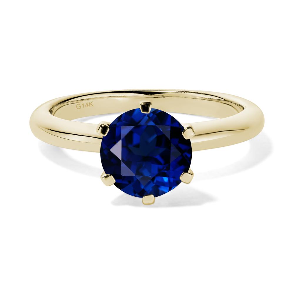 Sapphire Cathedral Engagement Ring - LUO Jewelry #metal_14k yellow gold