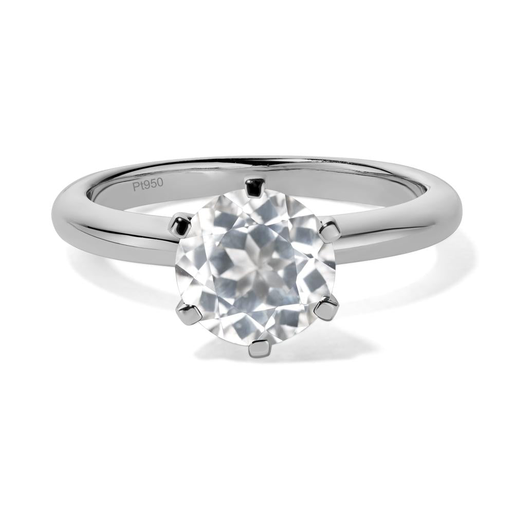 White Topaz Cathedral Engagement Ring - LUO Jewelry #metal_platinum