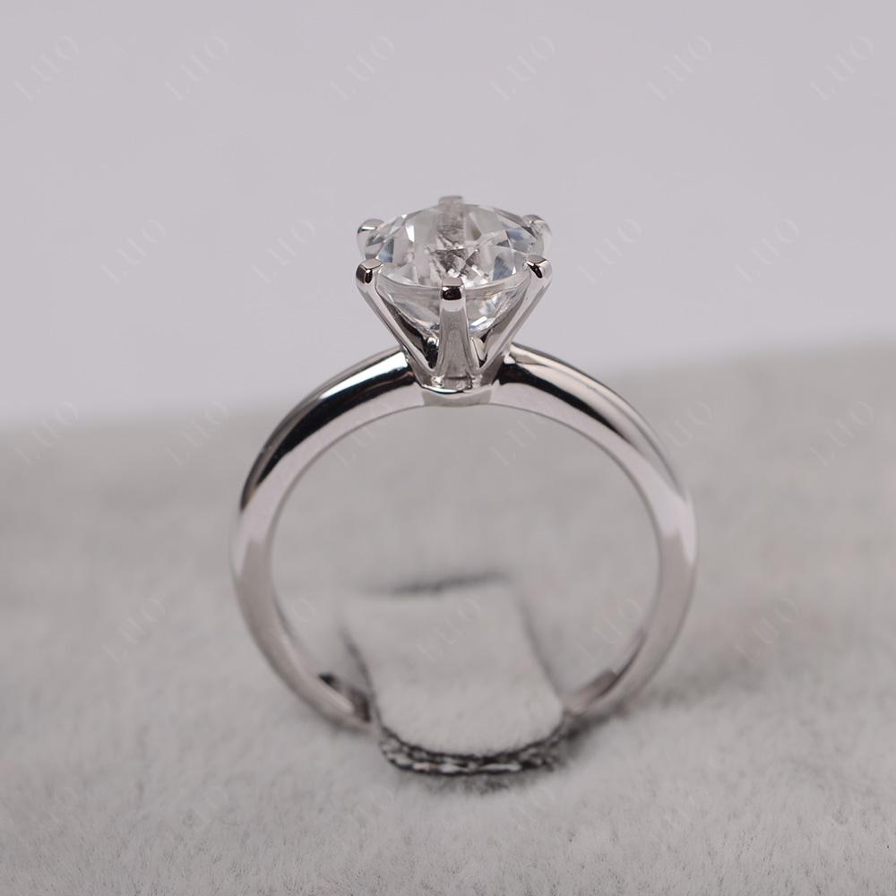 White Topaz Cathedral Engagement Ring - LUO Jewelry