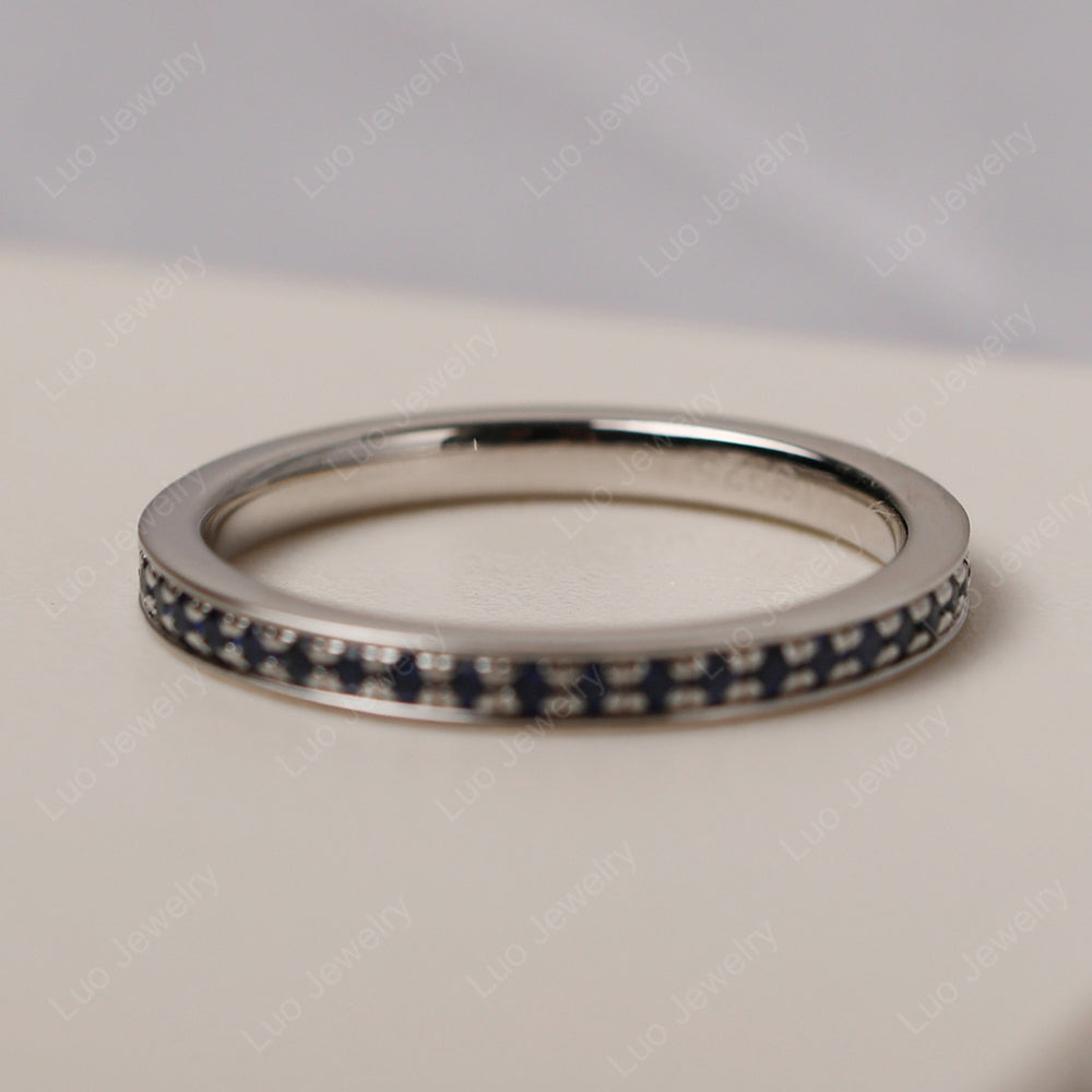 Lab Sapphire Eternity Band Ring - LUO Jewelry