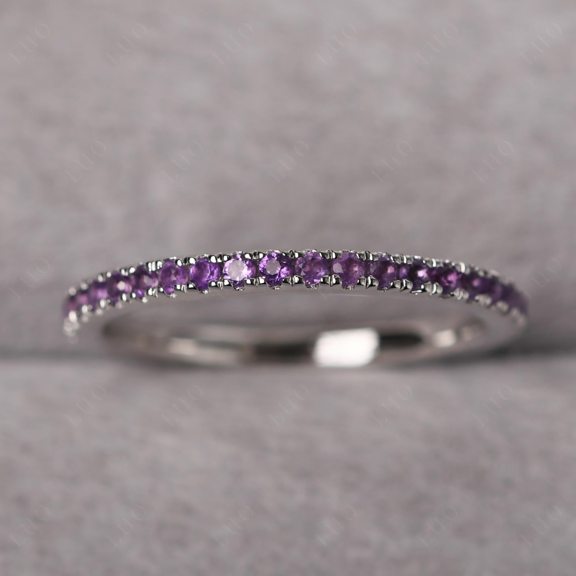 Amethyst Pave Eternity Ring - LUO Jewelry
