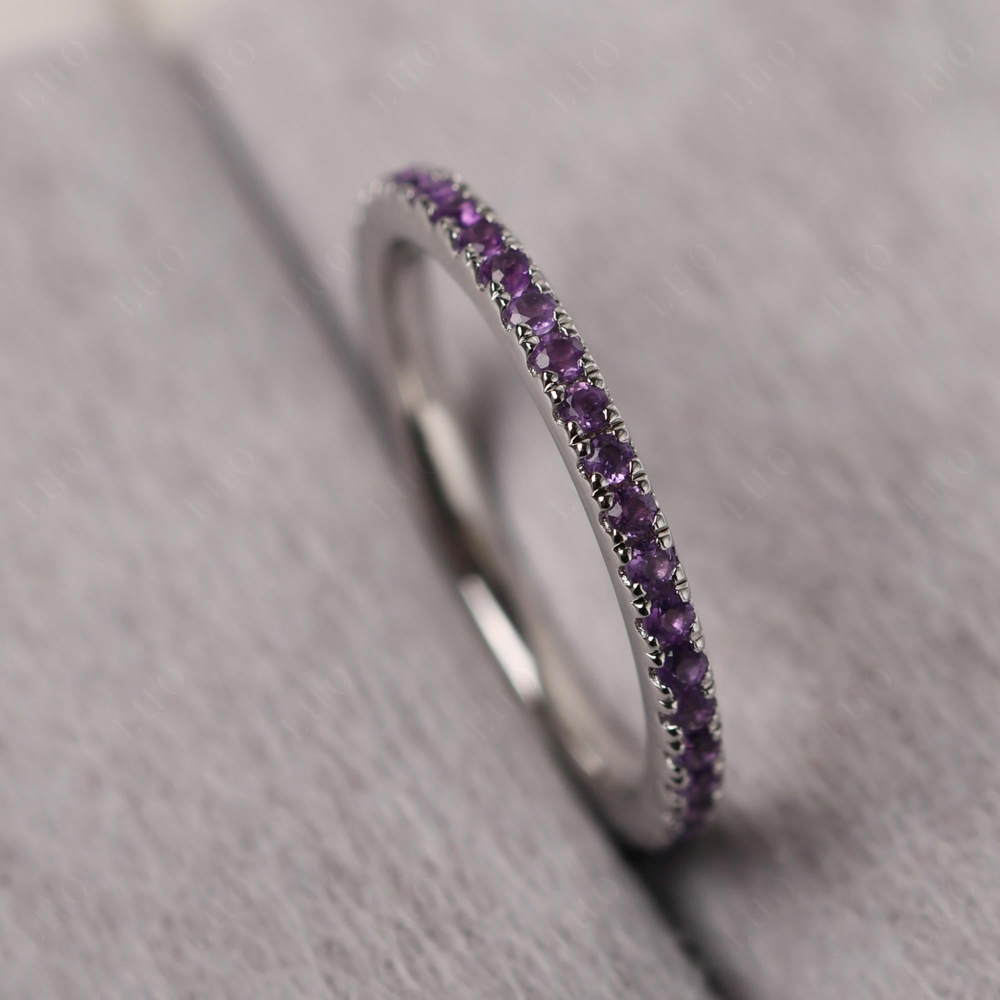 Amethyst Pave Eternity Ring - LUO Jewelry