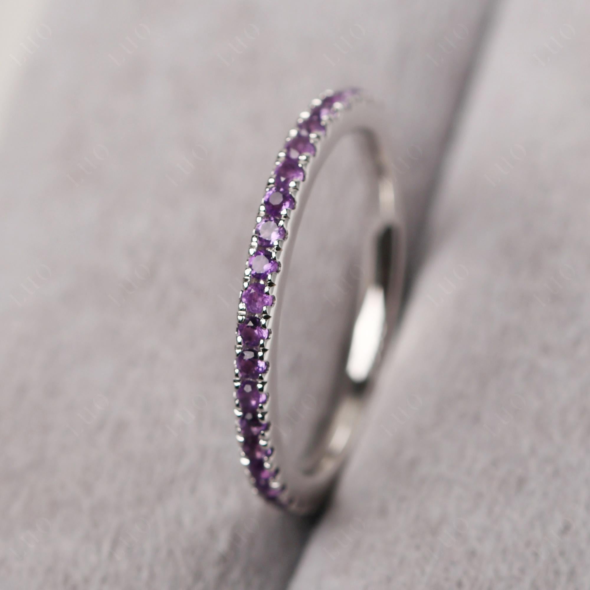Amethyst Pave Eternity Ring - LUO Jewelry
