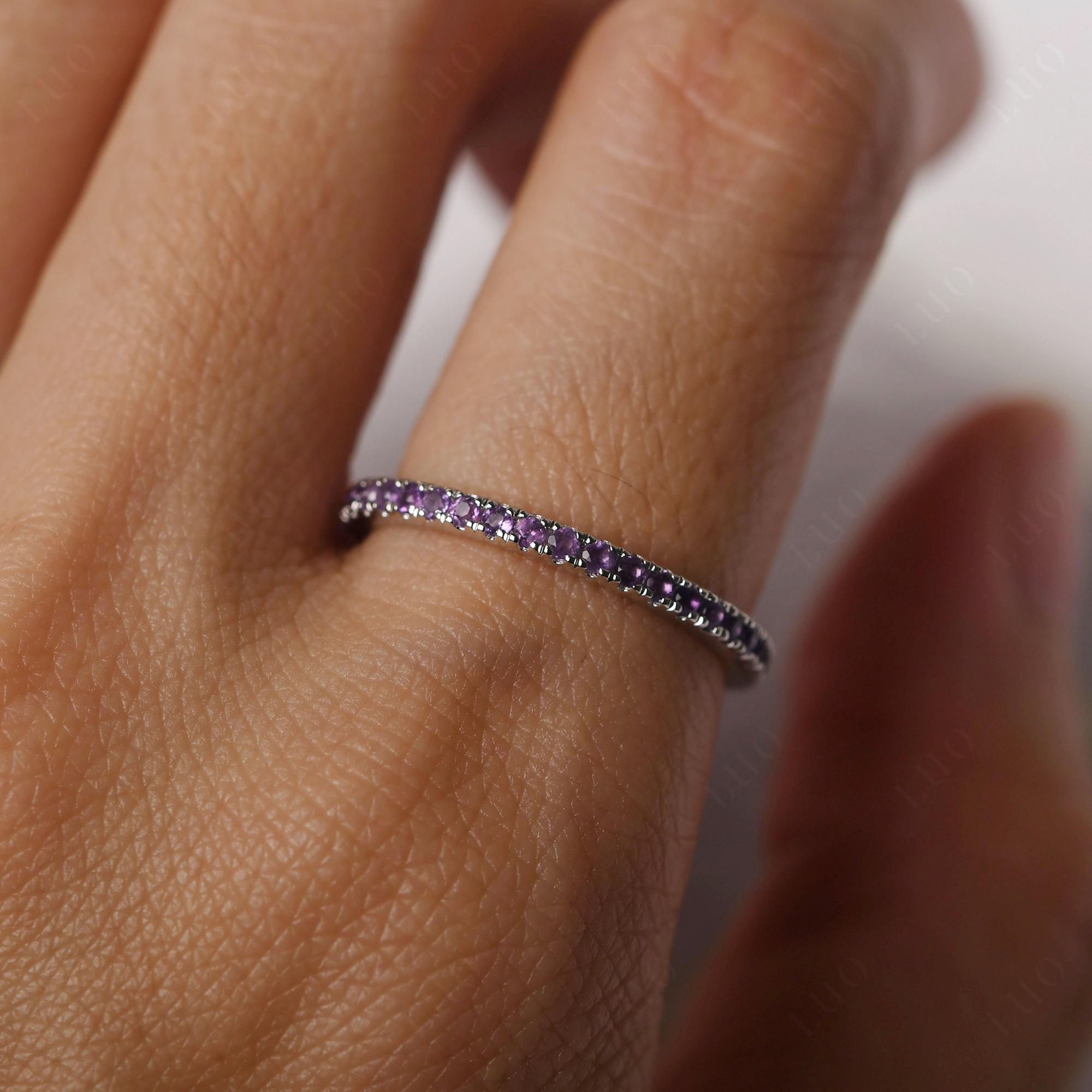 Amethyst Pave Eternity Ring - LUO Jewelry