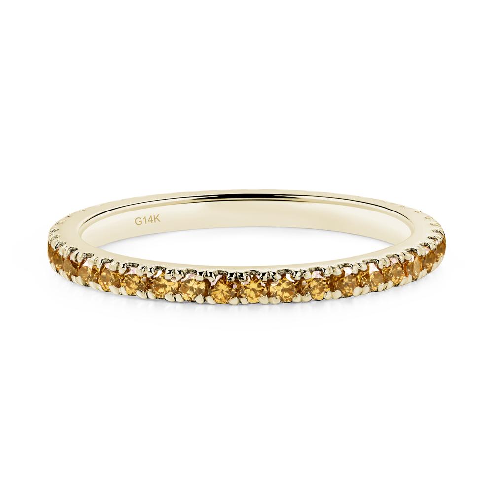 Citrine Pave Eternity Ring - LUO Jewelry #metal_14k yellow gold