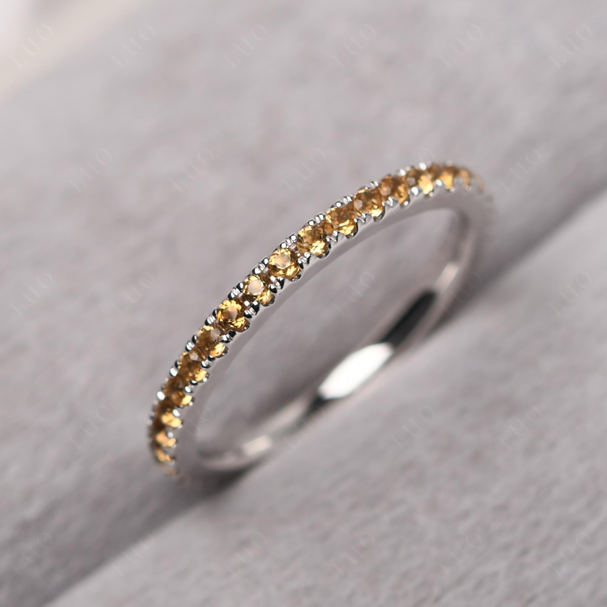 Citrine Pave Eternity Ring - LUO Jewelry