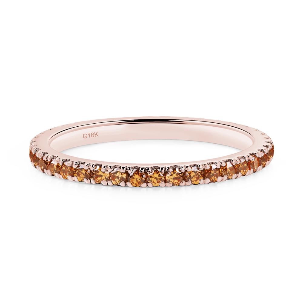 Champagne Cubic Zirconia Pave Eternity Ring - LUO Jewelry #metal_18k rose gold
