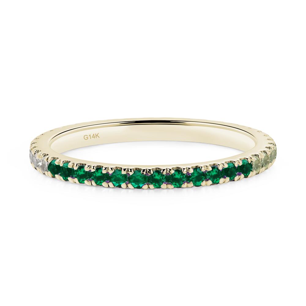 Cubic Zirconia and Emerald and Peridot Pave Eternity Ring - LUO Jewelry #metal_14k yellow gold