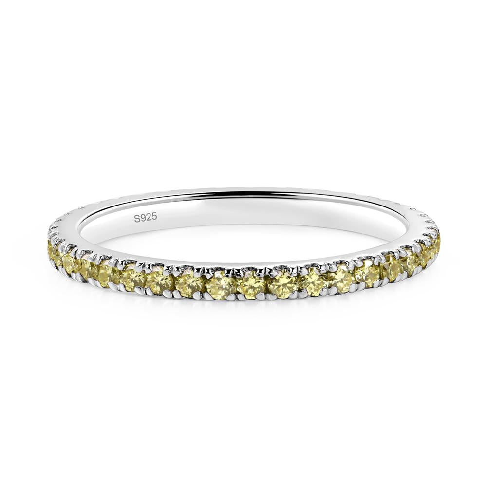 Yellow Cubic Zirconia Pave Eternity Ring - LUO Jewelry #metal_sterling silver