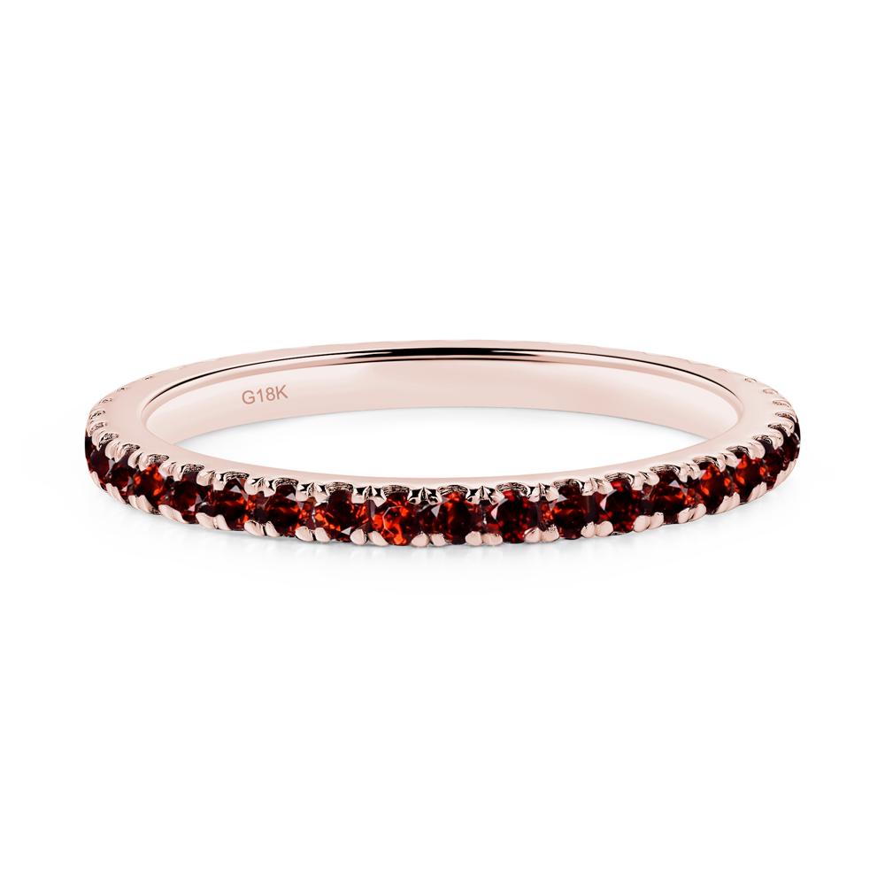 Garnet Pave Eternity Ring - LUO Jewelry #metal_18k rose gold