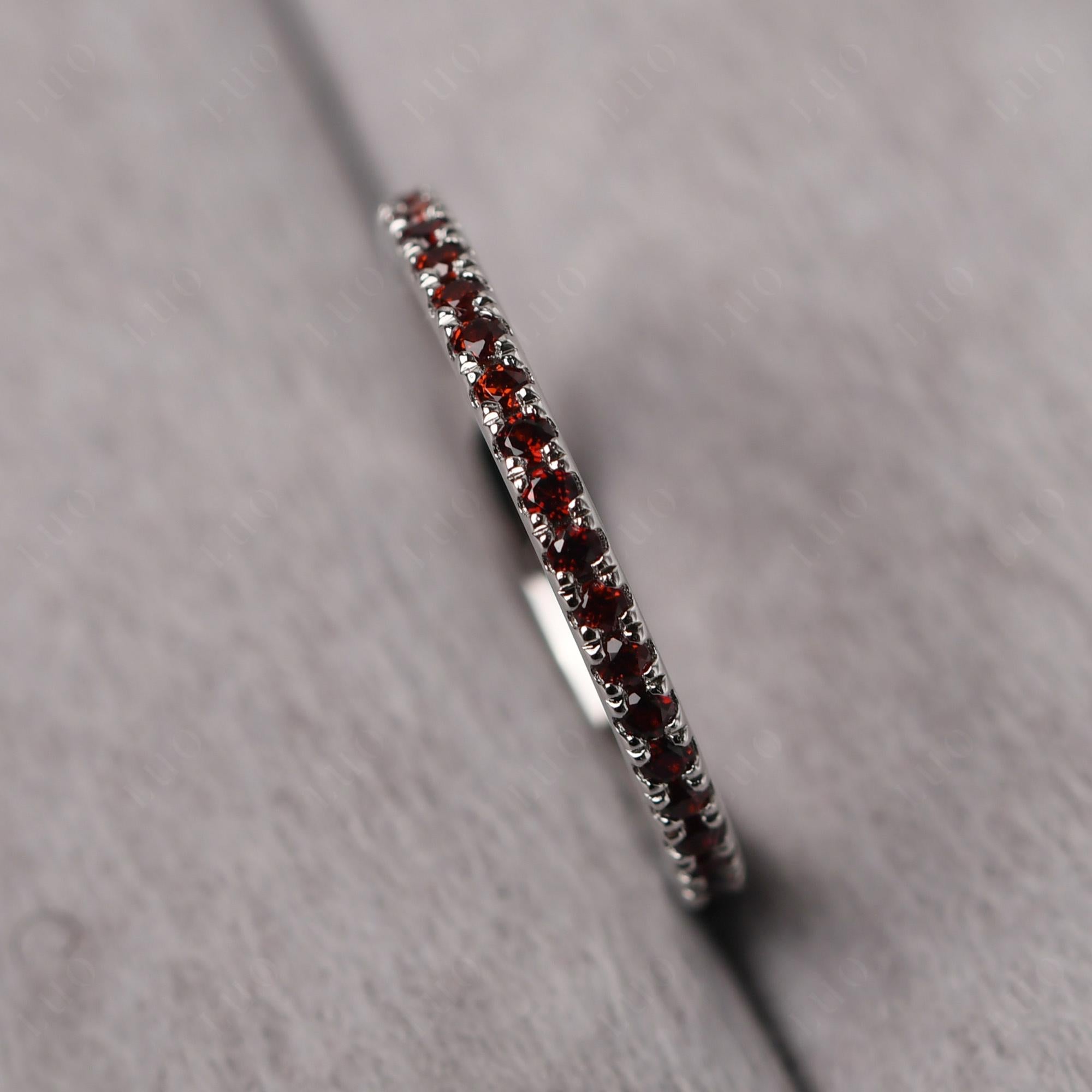 Garnet Pave Eternity Ring - LUO Jewelry