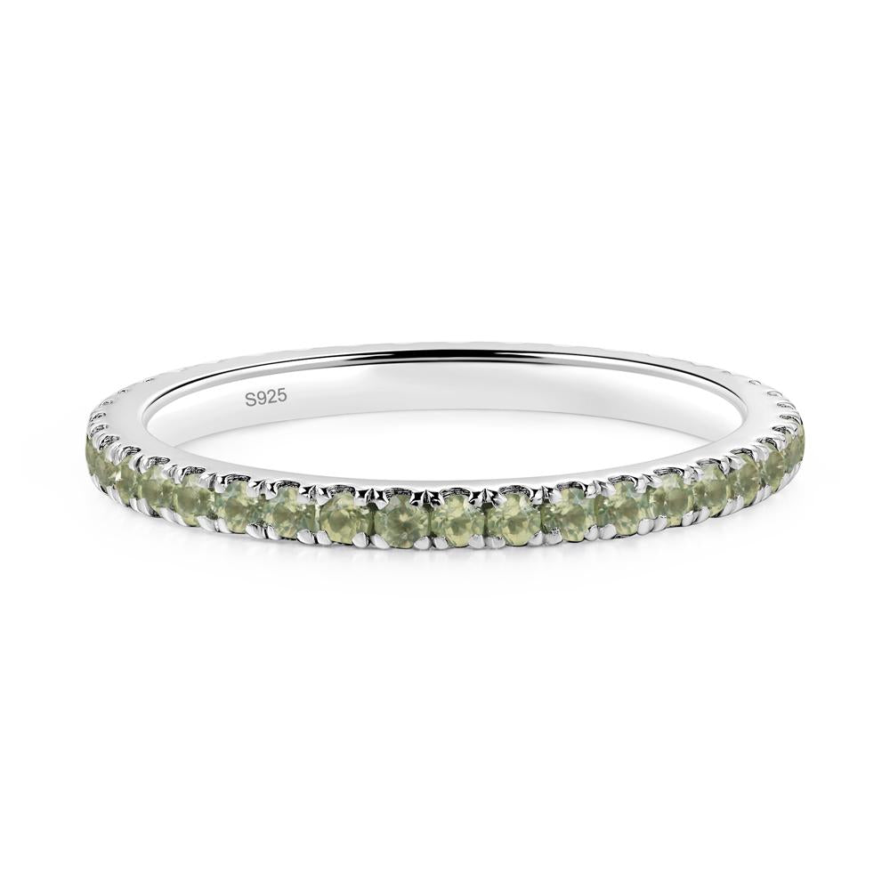 Peridot Pave Eternity Ring - LUO Jewelry #metal_sterling silver