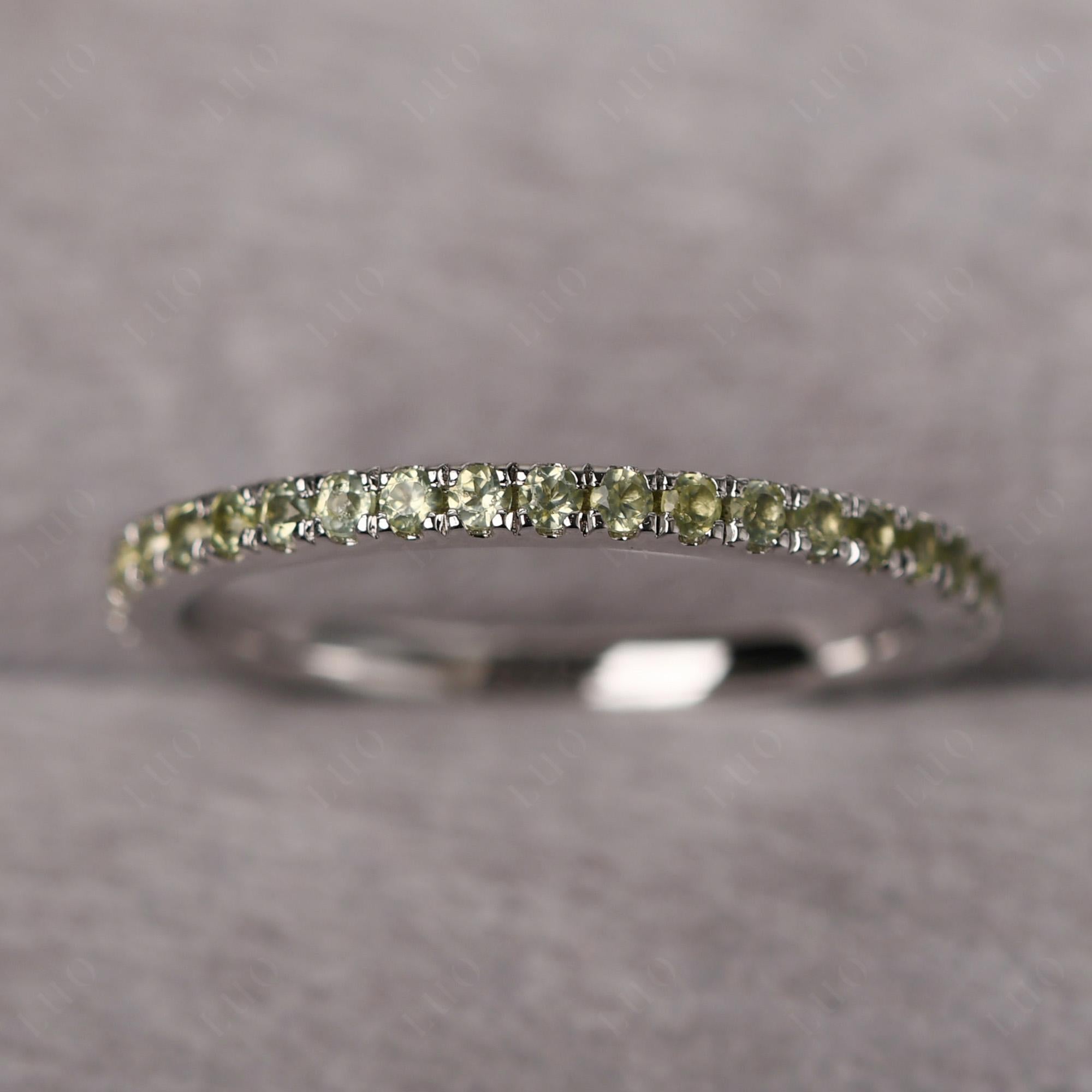 Peridot Pave Eternity Ring - LUO Jewelry