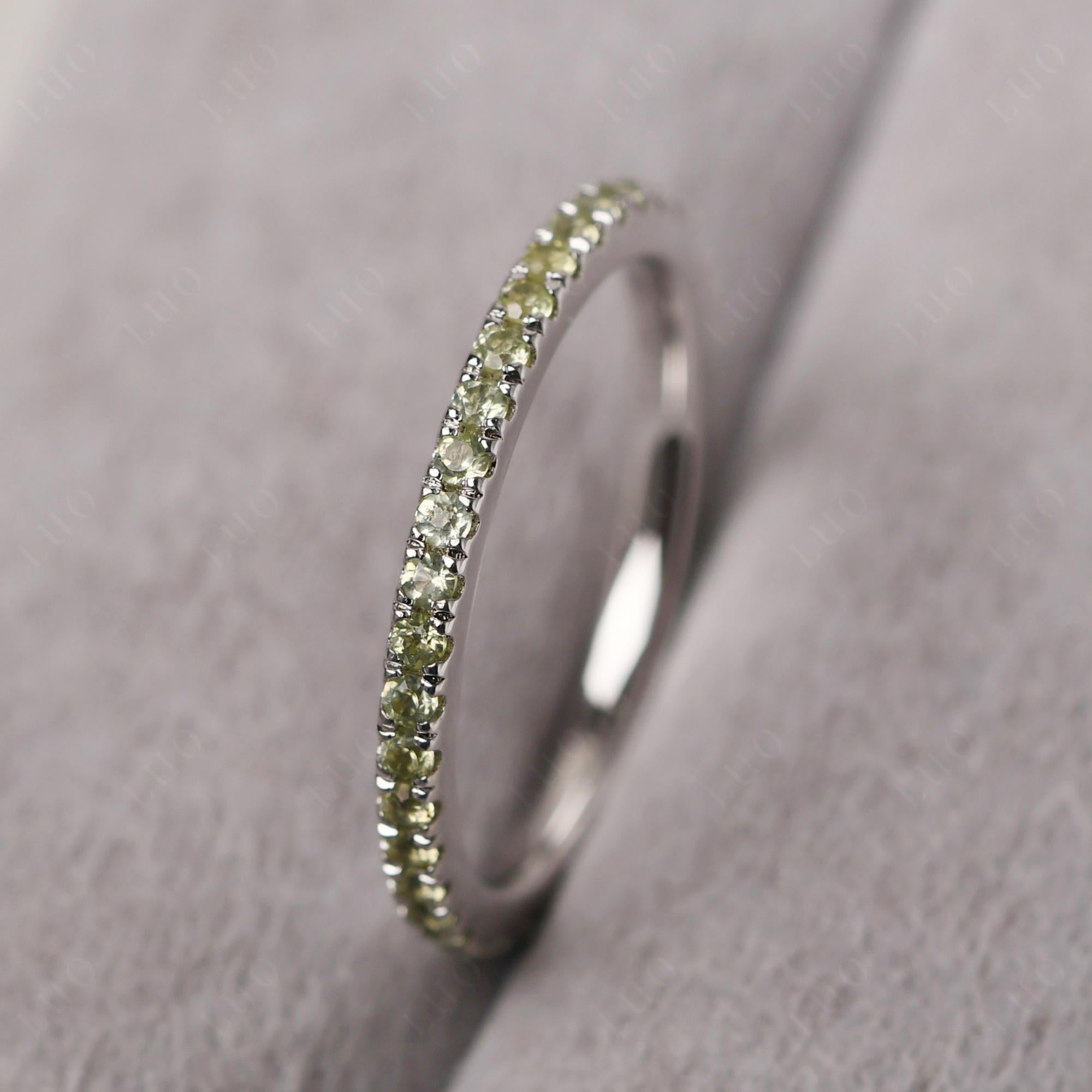 Peridot Pave Eternity Ring - LUO Jewelry