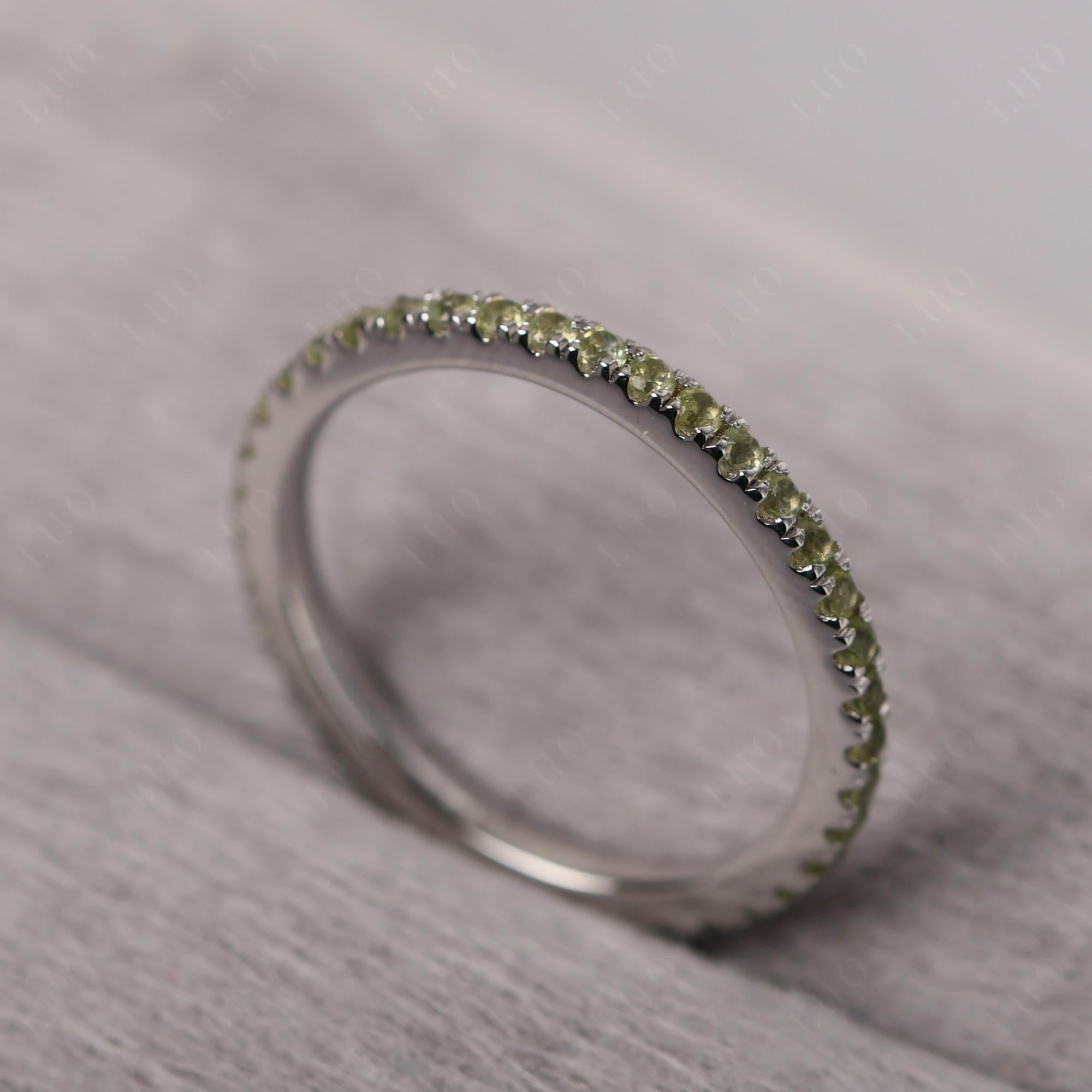 Peridot Pave Eternity Ring - LUO Jewelry