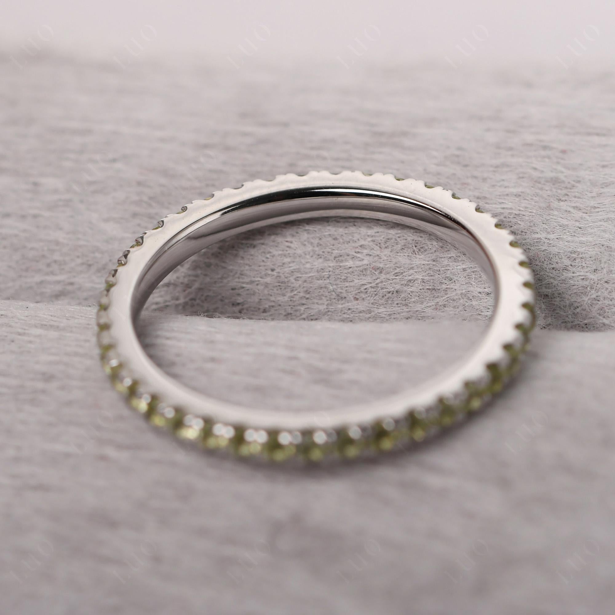 Peridot Pave Eternity Ring - LUO Jewelry