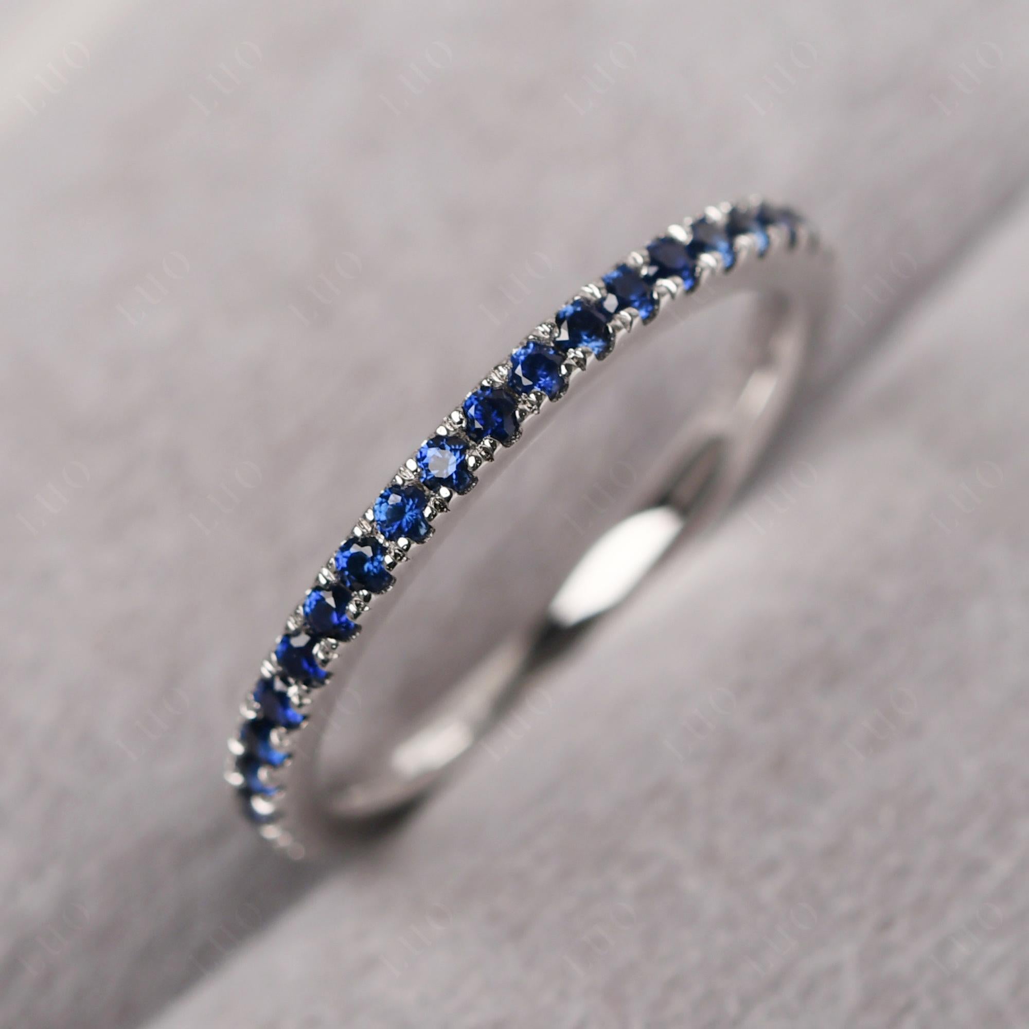 Sapphire Pave Eternity Ring - LUO Jewelry