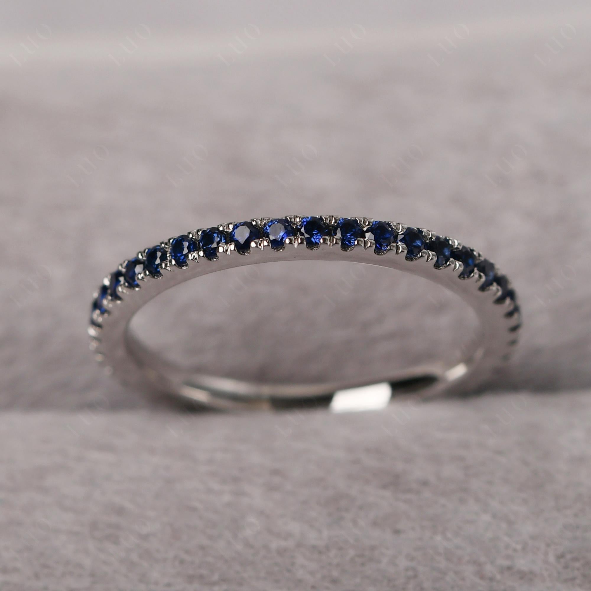 Sapphire Pave Eternity Ring - LUO Jewelry