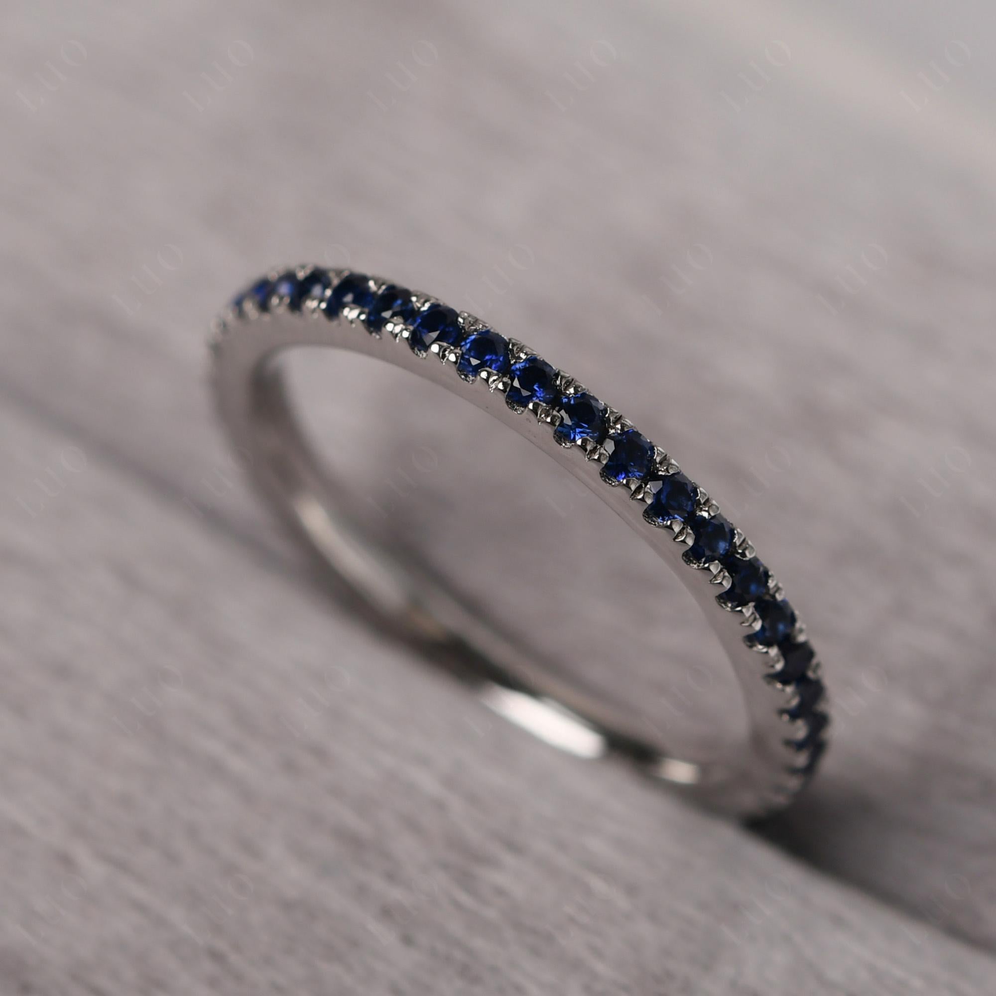 Sapphire Pave Eternity Ring - LUO Jewelry