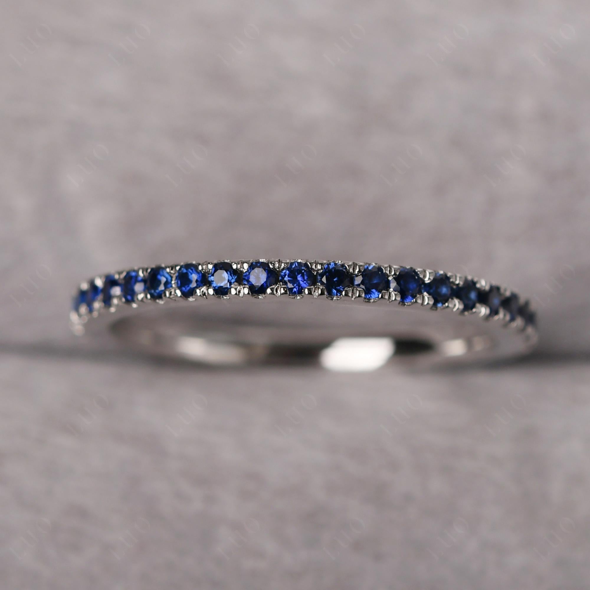 Sapphire Pave Eternity Ring - LUO Jewelry